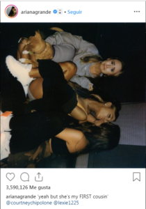 ariana grande enciende las redes por besar a su prima comparte foto instagram video thank u next