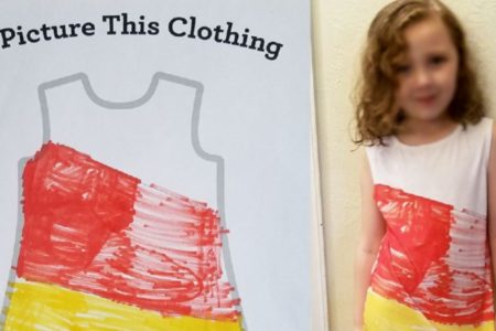 Esta tienda ocupa los dibujos de niños para elaborar ropa