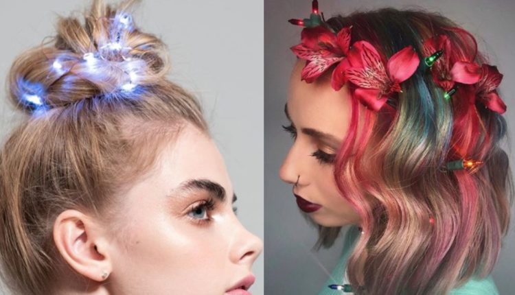 luces navideñas cabello